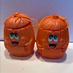 Vintage 1989 Mars Trick or Treat Pumpkins, Set of 2